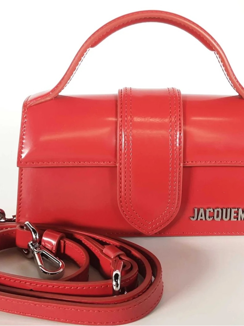 Jacquemus Coral Red Mini Top-Handle Leather Bag